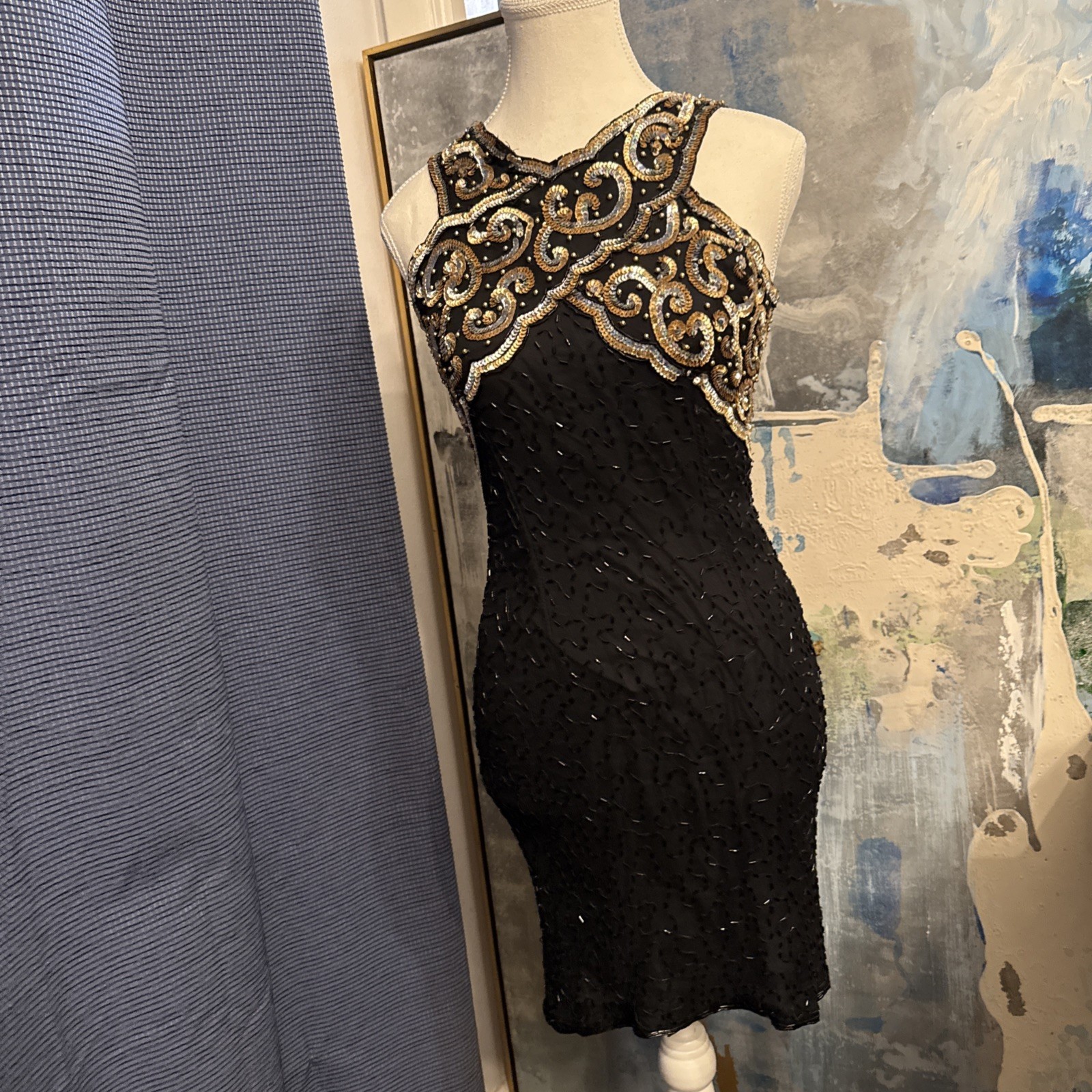 laurence kazar beaded dress S/M