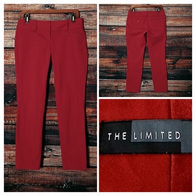 The Limited Pants 4 Exact Stretch Red Slim Ankle Low Rise Zipped Pockets 