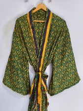 Bridel Soft Sari Silk Kimono Floral Print Robe Soft Summer Wear Bathrobe L-1427