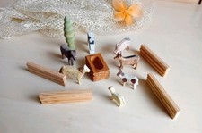 Holz Reifentiere Erzgebirge Tränke Zaun Bauernhof DDR Volkskunst Weihnachtsdeko 