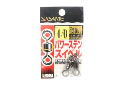 Sasame 210-A Power Stain Swivel Smooth Spin Black Size 4/0 (0938)
