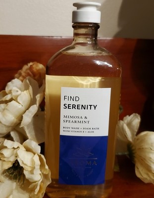 Bath & Body Works FIND SERENITY MIMOSA & SPEARMINT Body Wash + Foam Bath HTF NEW