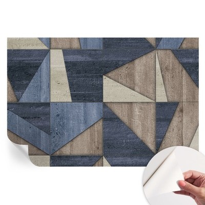 Peel and Stick Wallpaper No Glue Needed Geometric Mosaic In Earthy Tones