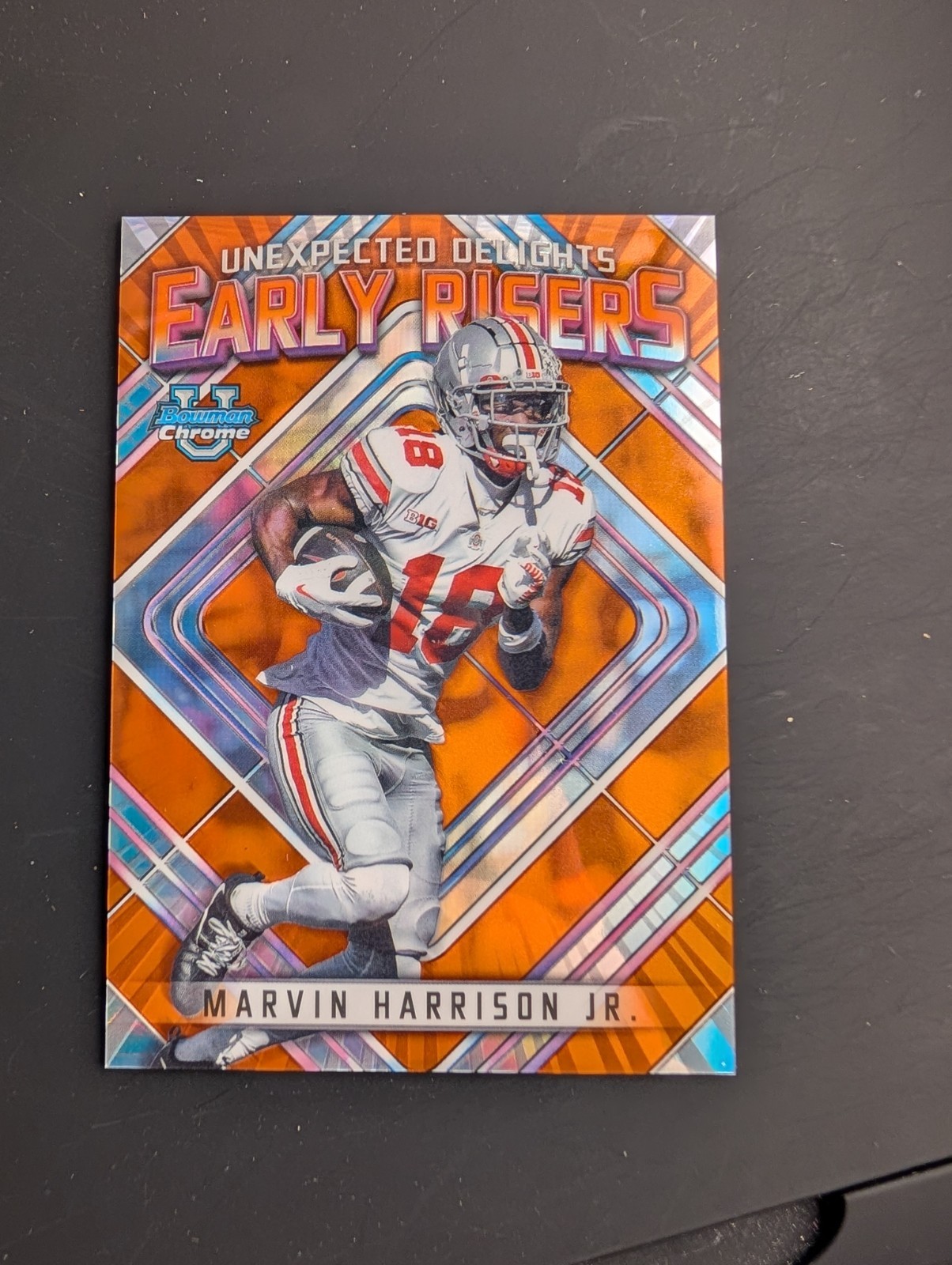 Marvin Harrison Orange Early Risers /25 2023 Bowman Chrome U University Ohio St