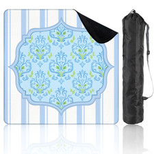 Large Blue Mahjong Mat 31.5  x 31.5   with Black Carrying Bag Anti-Slip Mat