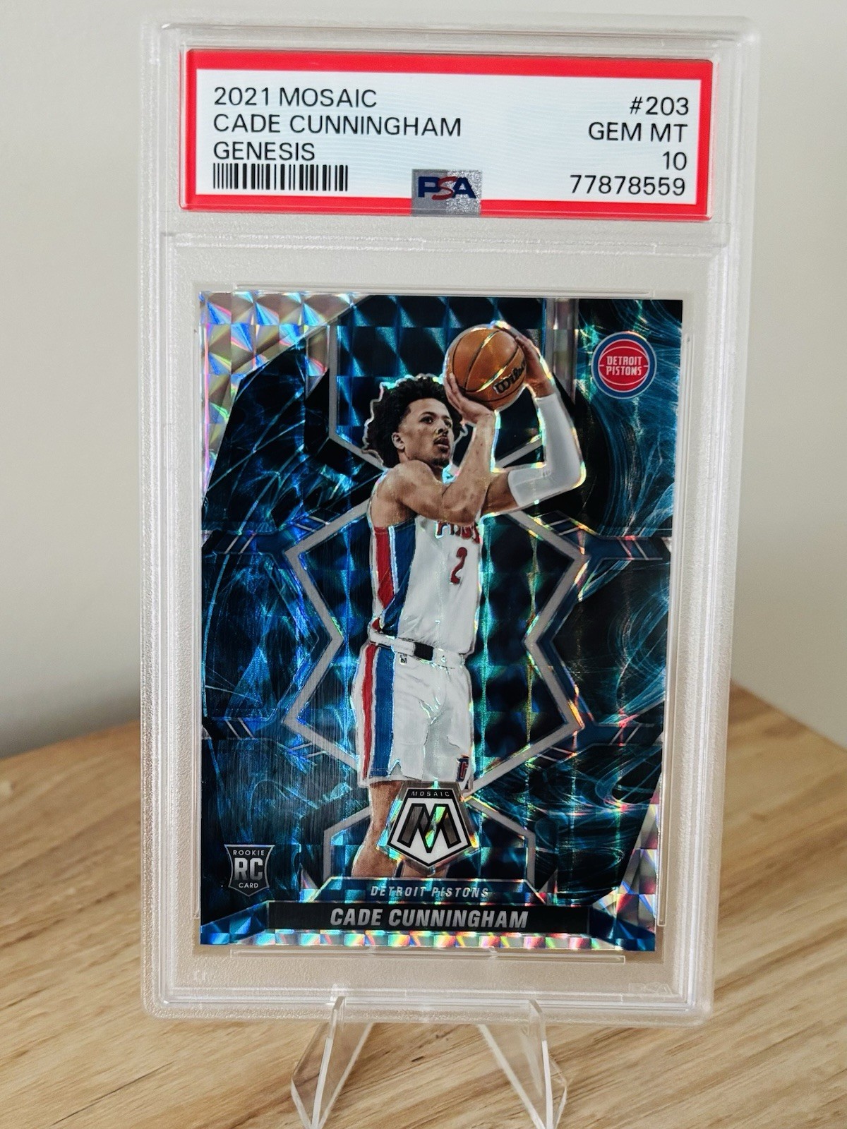 Cade Cunningham 2021 Mosaic #203 Genesis SSP Rookie PSA 10 Pistons 💎🔥 Pop 12!