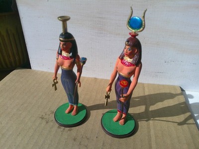 Tradition, Egyptian Goddess Naked Woman Isis & Nephthys well painted, 110mm lead