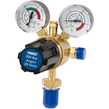 Image of Draper Welding Argon Regulator With 3/8" BSP Outlet & 5/8" BSP Inlet 300 Bar