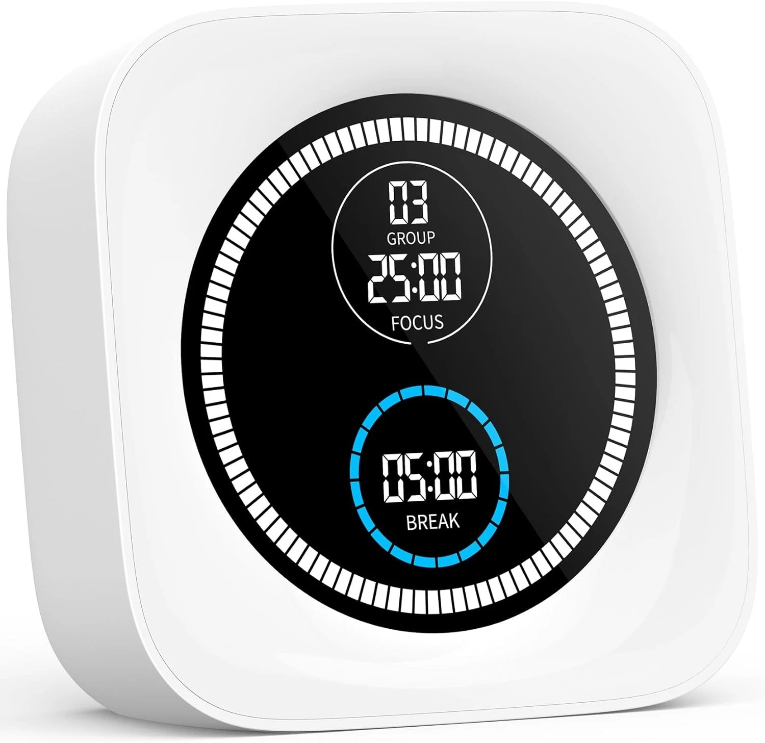 99-Minute Visual Timer with Pomodoro White With Mode