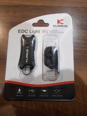 Klarus Mi2 USB C Wiederaufladbare LED Schlüsselanhänger Taschenlampe, 40 Lumen Schwarz Neu in OVP
