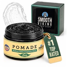 Medium Hold High Shine Water Based Pomade Hair Cream for Curly Thick 2oz