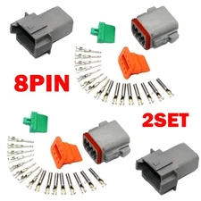 2Sets 8-Pin For Deutsch DT04-8P DT06-8S Waterproof Electrical Connector Kit NEW