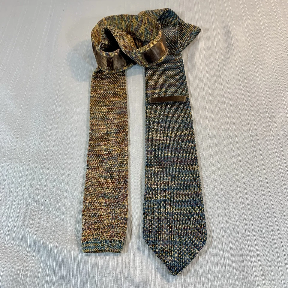 Lote de 4 corbatas vintage de lana tejidas para hombre Rockabilly años 50’s 60’s Foto 2 de 4