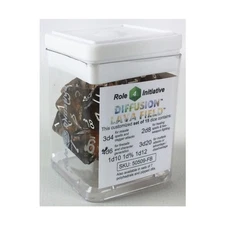 R4I Diffusion Dice Polyhedral Dice - Lava Field w/White Numbers (15) New