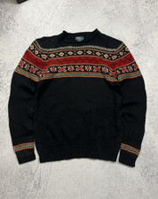 Polo Ralph Lauren Fair Isle Nordic Cotton Wool Knit Sweater Size Boys XL 18-20 