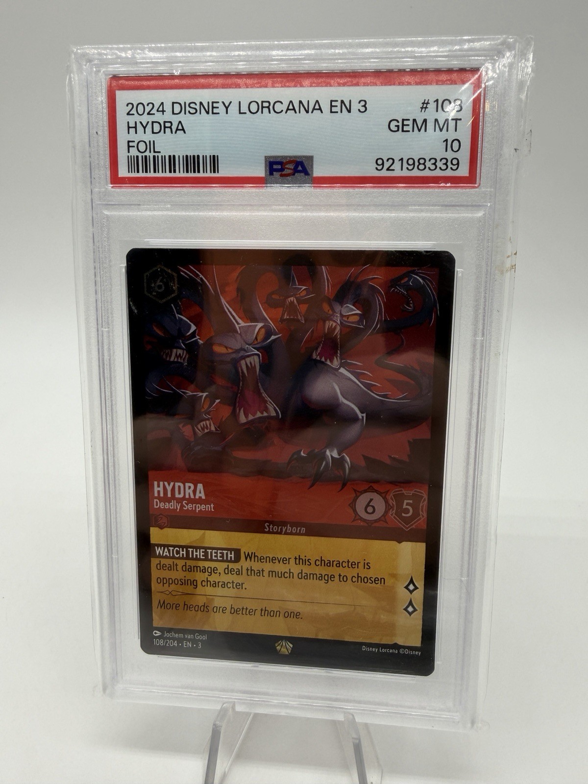 2024 Disney Lorcana En 3-Into The Inklands #108 Hydra Foil PSA 10