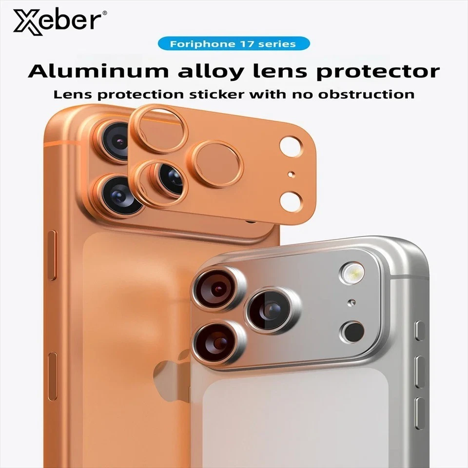 Protetor de lente de câmera de vidro temperado liga de metal para iPhone 17 Pro Max Air - Imagem 2 de 4