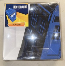 Doctor Who Iconic Color TARDIS Plate Set of 4