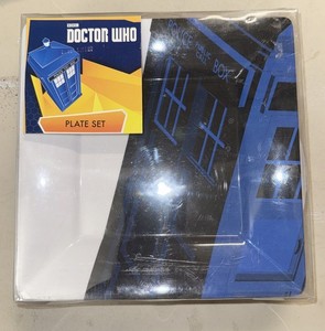 Doctor Who Iconic Color TARDIS Plate Set of 4