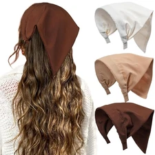 HAIMEIKANG Floral Hair Scarf Headbands for Women Boho Beige+Coffee+Brown 