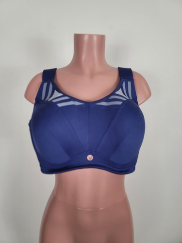 Livi Lane Bryant Max Support Underwire Blue Black Sports Bra 44DDD High Impact