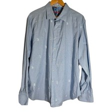Robert Graham Men's Long Sleeve Paisley Button Down Shirt Geometric Slim Fit 2XL