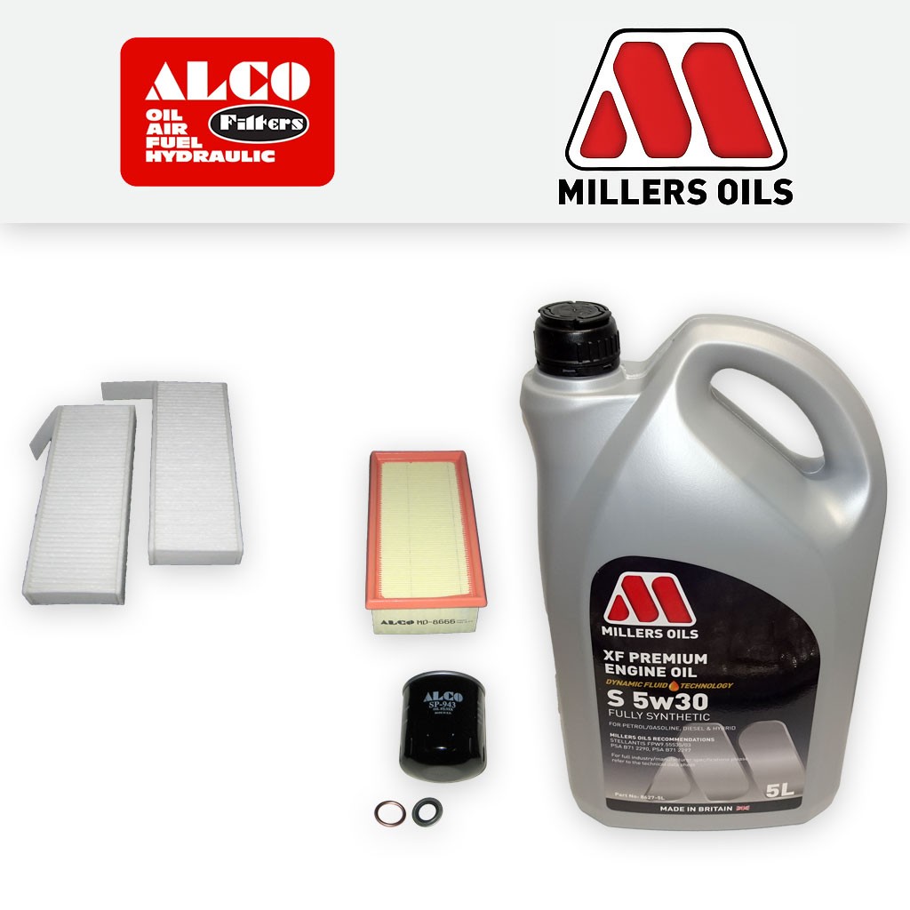 SERVICE KIT for PEUGEOT 308 1.2 VTI PURETECH 82 OIL AIR CABIN FILTER +OIL 13-18
