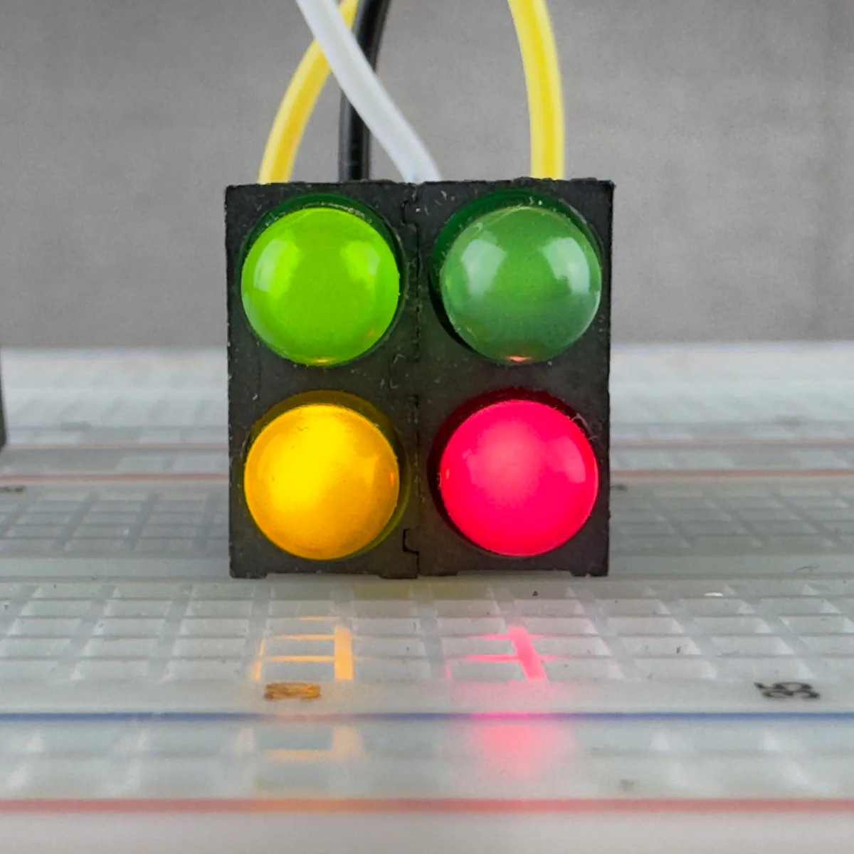 G28416E ~ Super Colorful 4 LED Square Right Angle Mount Indicator