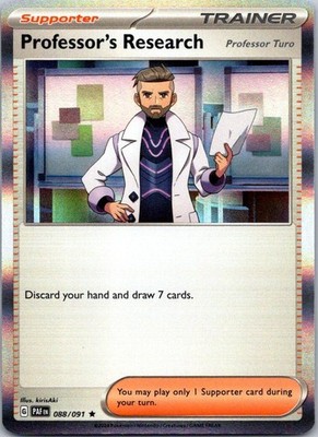 Professor's Research 088/091 R Paldean Fates Pokemon Holo NM
