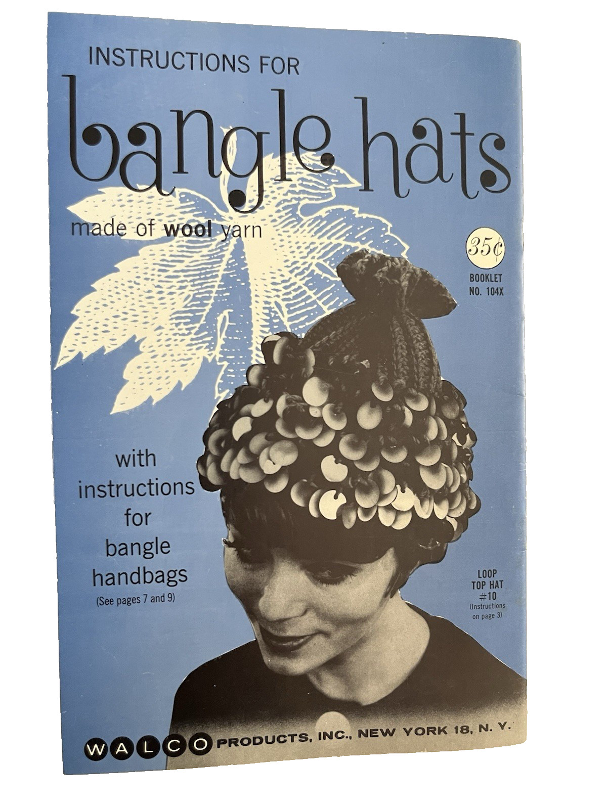 Bangle Hats Crochet Instructions By Walco Products Vtg.-image