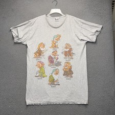 Vintage Walt Disney World Sleepshirt Mens XL Gray Sleepy Dwarfs Sleepwear 90s