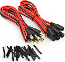18AWG DC Power Cable, 6 Pairs DC Power Pigtail Cable Wire, 12V 5A Male  Female