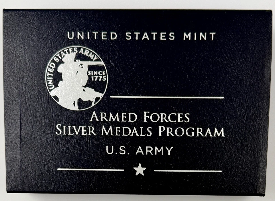 2023 P US Army Matte 2.5 Oz Silver Medal PCGS MS 70 Military Mint Materials OGP - Image 3 of 3