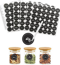 180 Spice Jar Labels - Chalkboard Stickers, Preprinted and Blank - 1.5 in