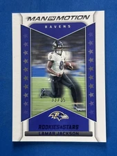 2022 Rookies & Stars Man In Motion Purple Lamar Jackson Ravens #/35 Color Match