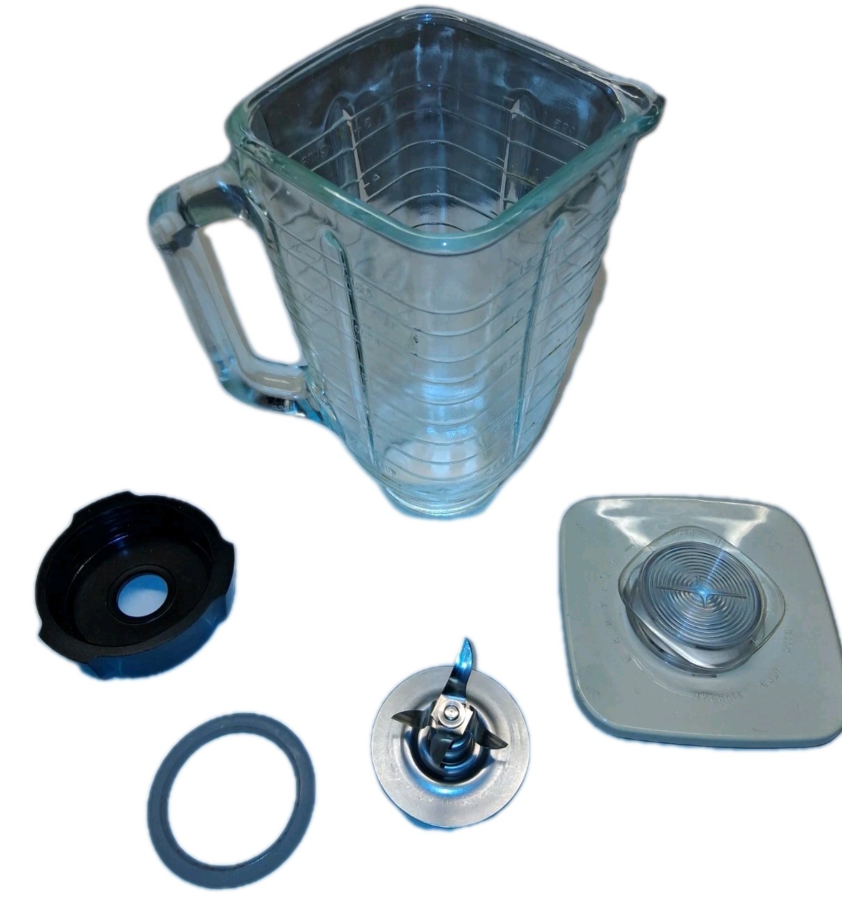5-Cup Square Top Glass Jar with Lid Replacement Part 014709 for Oster Blenders