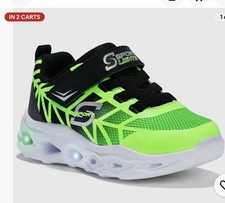NEW S Sport by Skechers Jayden Toddler Boys Light-Up Sporty Sneakers Green Sz 6