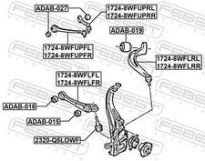 Für FEBEST 1724-8WFUPRL UPPER LEFT FRONT CONTROL ARM AUDI A4