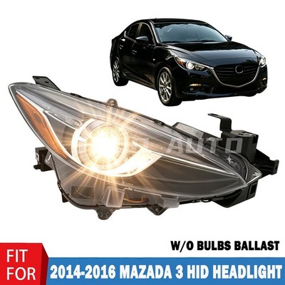 Right HID Headlight For 2014-2016 Mazda 3 Sport Sedan Hatchback W/O Bulb&Ballast