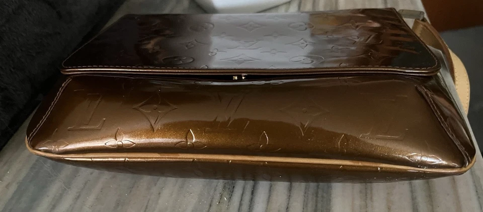 Louis Vuitton Damen Tasche Vernis Thompson Street Monogramm Clutch Bronze Braun - Bild 4 von 4