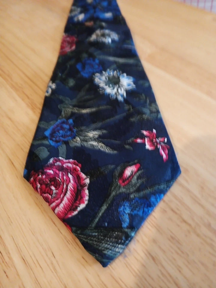 Carlos Tomasini высокого класса цветочный галстук черный назад красный и синий цветы так изящный - Изображение 2 из 4