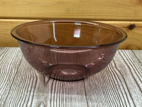 Vtg Corning Vision Ware Pyrex #325 2.5L Large Glass Nesting Bowl - Cranberry