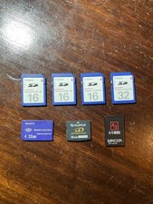 SD Cards 3x 16MB  32MB , 32MB Memory Stick DUO, 16MB xD-Picture Card - WORKING