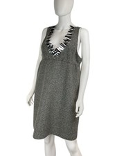 Anna Sui 20th Anniversary Tweed Bouclé Dress Size XLarge Metallic Silver Grey