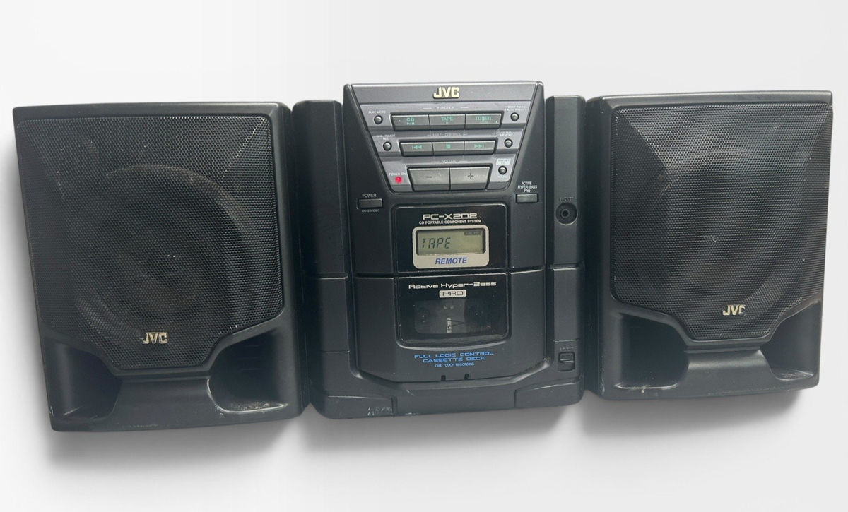 JVC PC-X202BK Radio CD Player Boombox Detachable Speakers Active