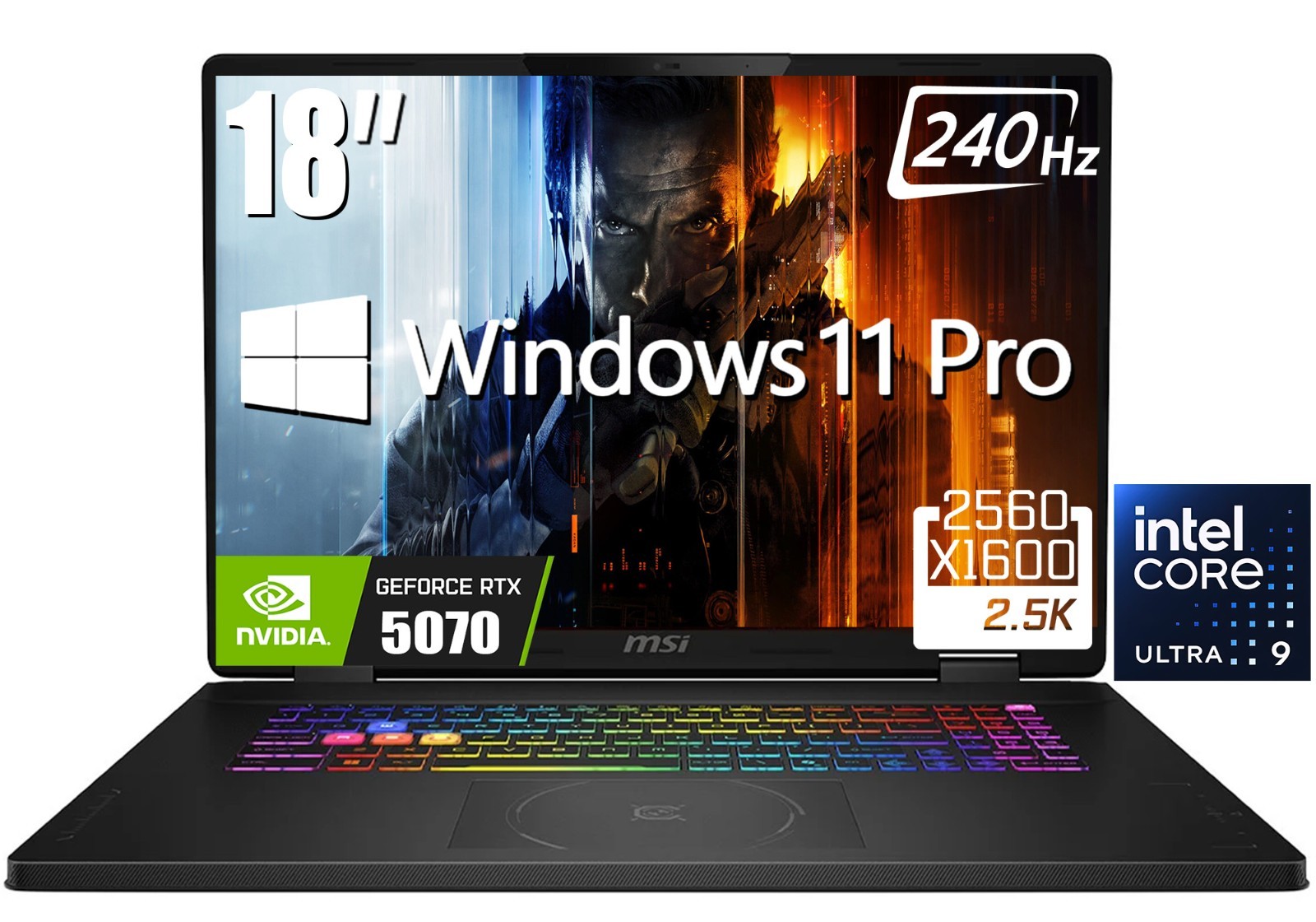 MSI Crosshair 18 HX AI Gaming Laptop A2XWGKG-012US 32GB RAM Ultra 9 RTX 5070