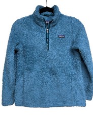 Patagonia Los Gatos Fleece 1/4 Zip Pullover Sweater Jacket Blue Girls Size XL 14