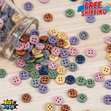100pcs Random Color DIY Button For Sewing Small Round Buttons For DIY Sewing