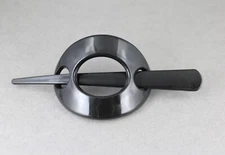 Black plastic stick barrette slide hair clip pin stick oval accessory hairpin