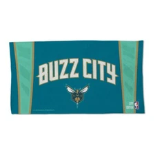CHARLOTTE HORNETS CITY AUTHENTIC ON-COURT ONE SIDED LOCKER ROOM TOWEL 22"X42"